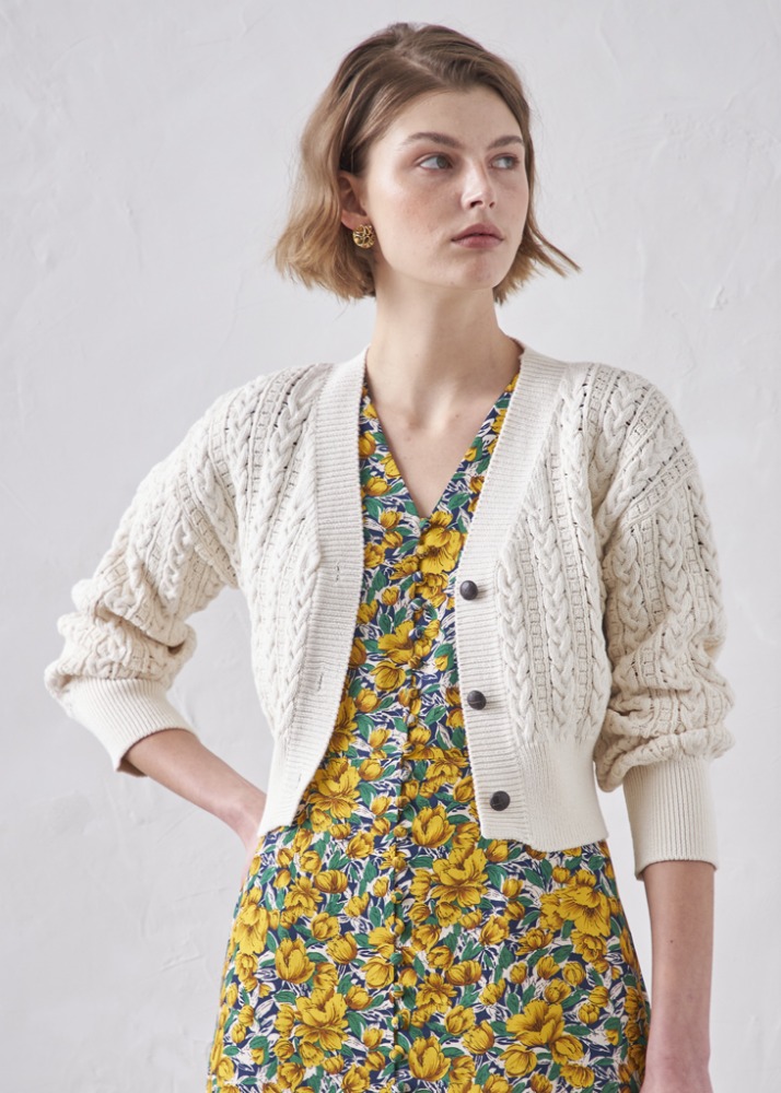 SPRING CABLE CARDIGAN_IVORY